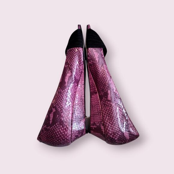 Cole Haan Air Women's Purple Snakeskin Style Peep Toe Wedge Pump Sz 10.5 B‎ - Picture 3 of 9